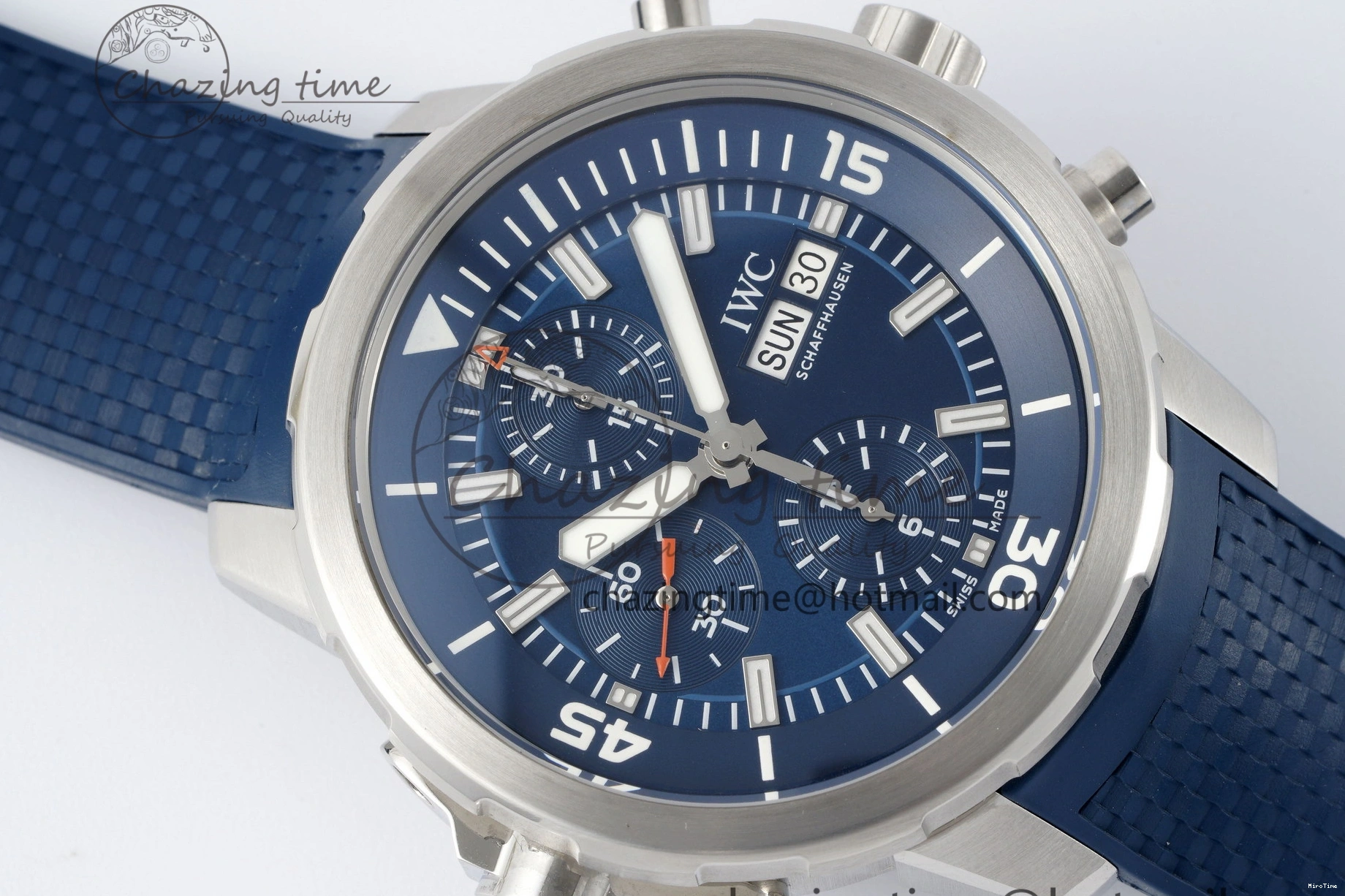 MIROTIME 0416 Attractive Aquatimer Chrono SS RSF 1:1 Best Edition Blue Dial on Blue Rubber Strap A 7056